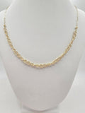 14K PAPER CLIP CHAIN ??WITH BRAIDED CHAIN ??DETAIL – 18" – JY Jewelry Wholesale