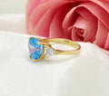 10K BLUE STONE HEART RING – 7 – JY Jewelry Wholesale