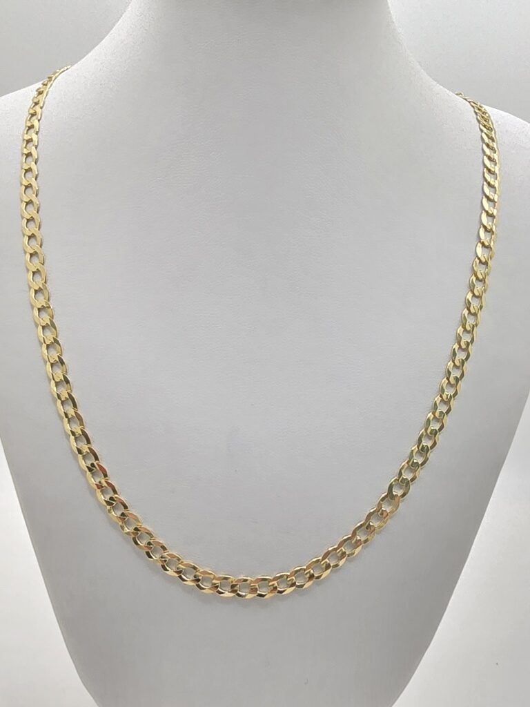 14K SOLID CUBAN CURB FLAT CHAIN – 16" 5MM – JY Jewelry Wholesale