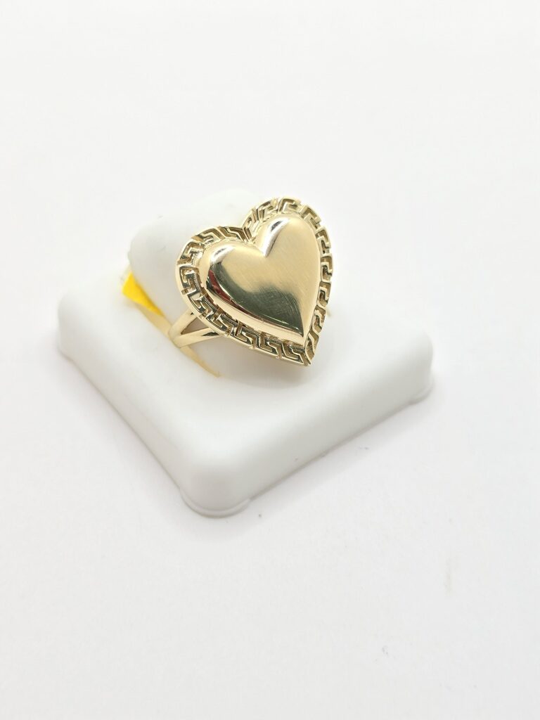 14K GREEK STYLE HEART RING – 7 – JY Jewelry Wholesale
