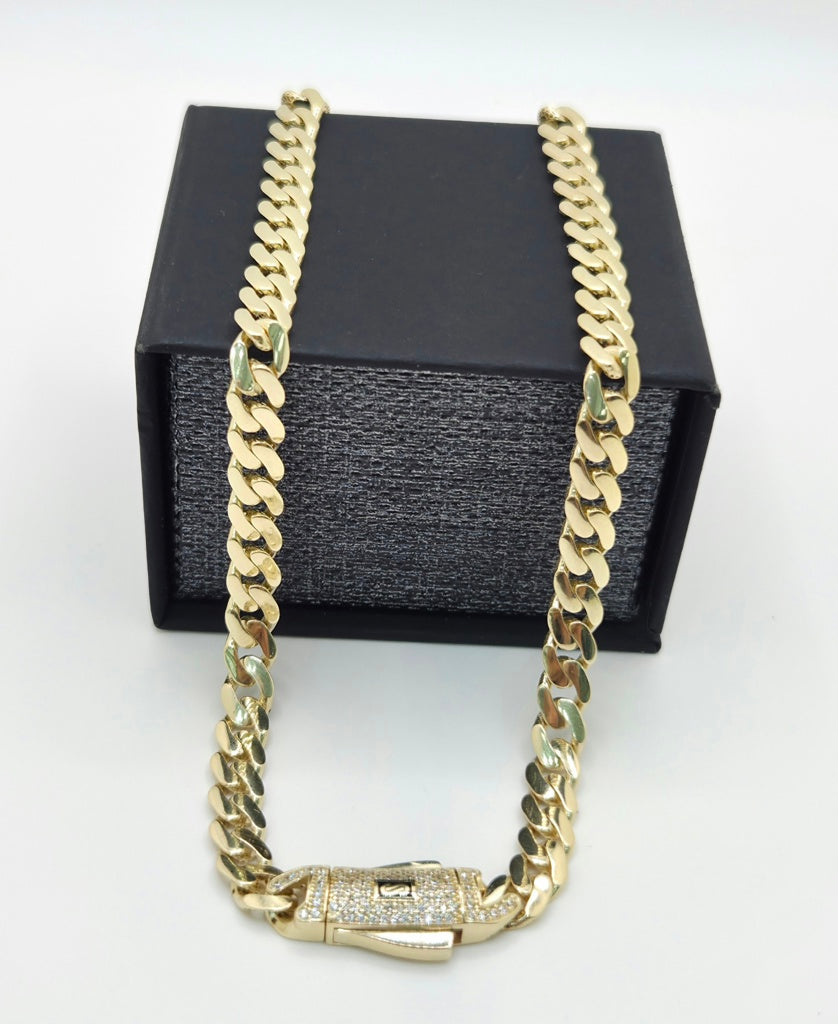 14K MONACO STYLE CHAIN – 18" 8MM – JY Jewelry Wholesale
