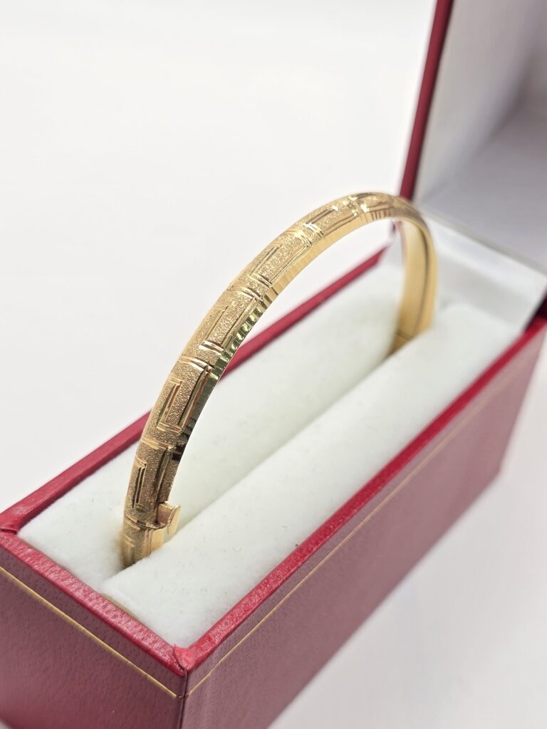 14K GREEK STYLE BANGLE – 6mm – JY Jewelry Wholesale