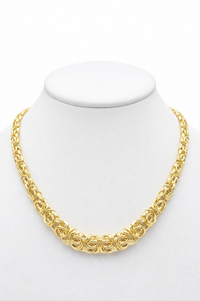 10K DEGRADING BYZANTINE NECKLACE – 18" – JY Jewelry Wholesale