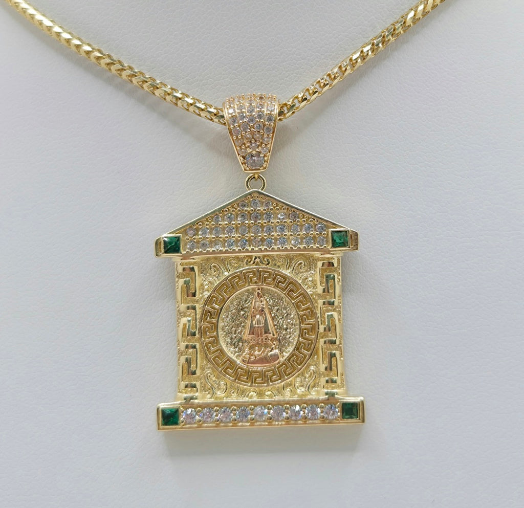 14K CZ GREEK DETAIL HOUSE STYLE CARIDAD PENDANT – JY Jewelry Wholesale