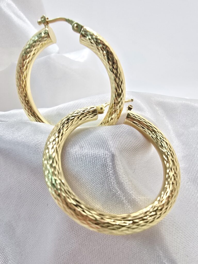 10K DIAMOND CUT HOOPS EARRINGS – 4 – JY Jewelry Wholesale