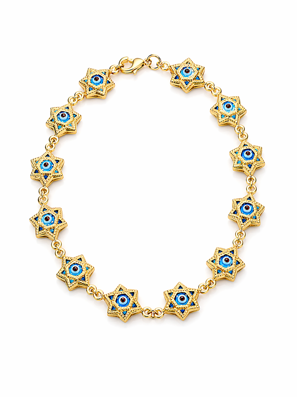 14K STAR SHAPE BLUE EYE BRACELET – 7.5-8" – JY Jewelry Wholesale