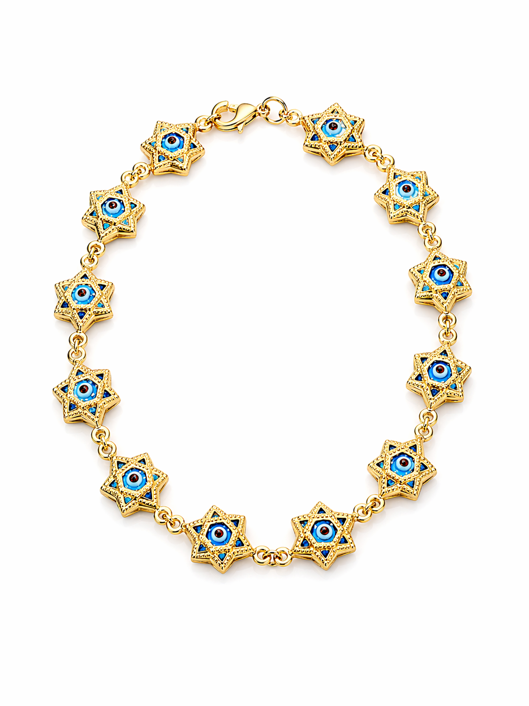 14K STAR SHAPE BLUE EYE BRACELET – 7.5-8" – JY Jewelry Wholesale