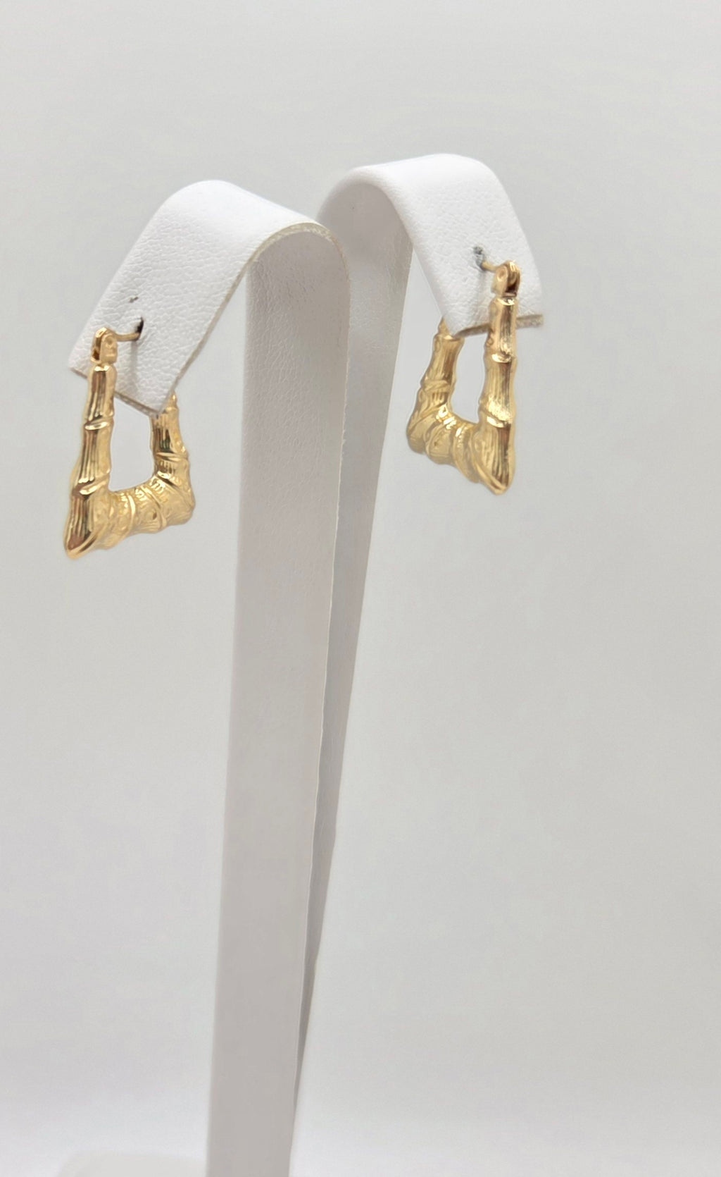10K SQUARE BAMBOO STYLE HOOPS EARRINGS – JY Jewelry Wholesale