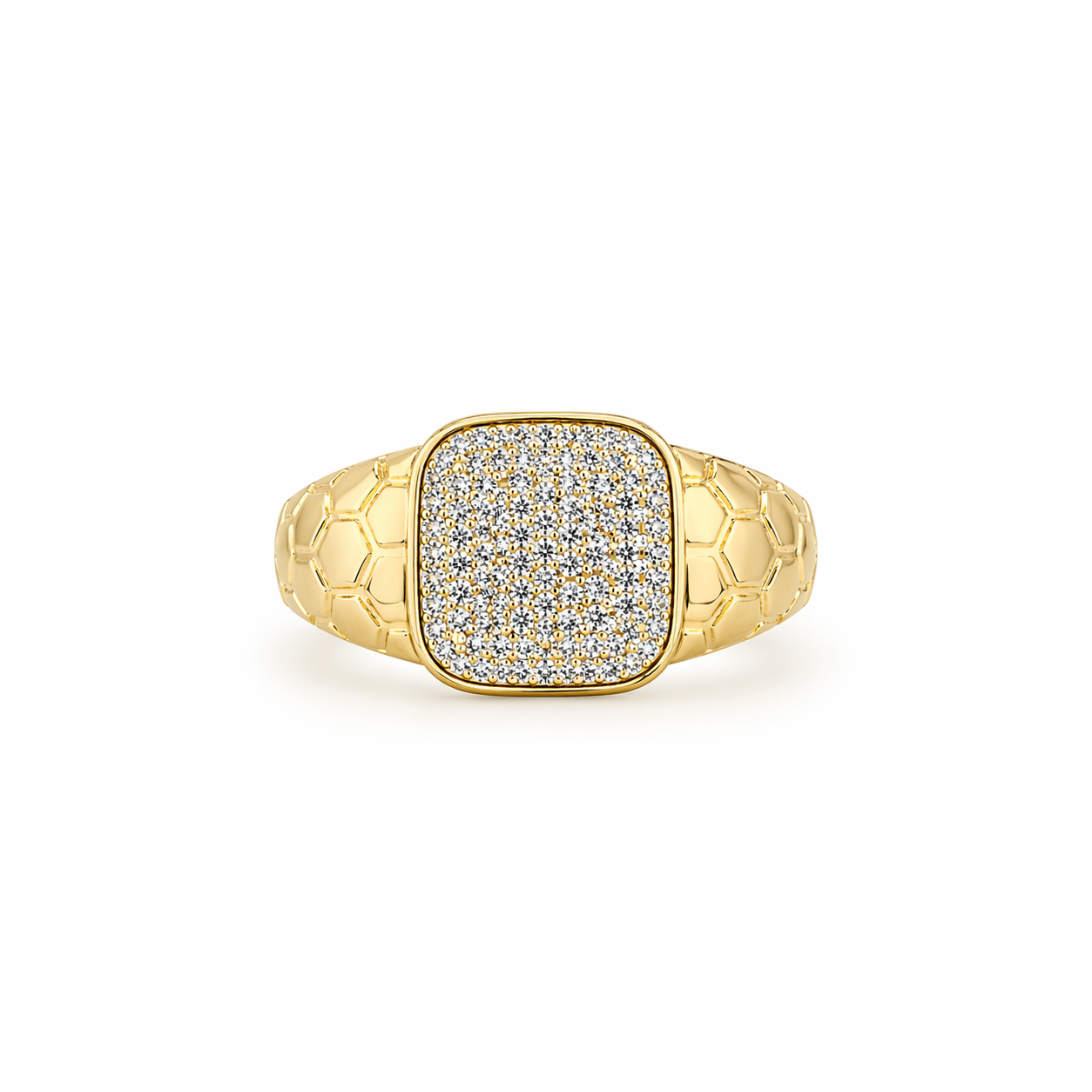 14K FULL CZ SQUARE RING – 7 – JY Jewelry Wholesale