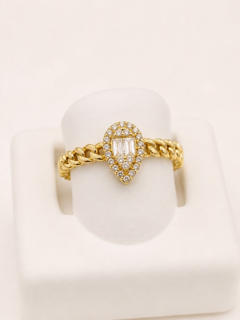 14K GOLD & DIAMOND MIAMI CUBAN RING – 7 – JY Jewelry Wholesale