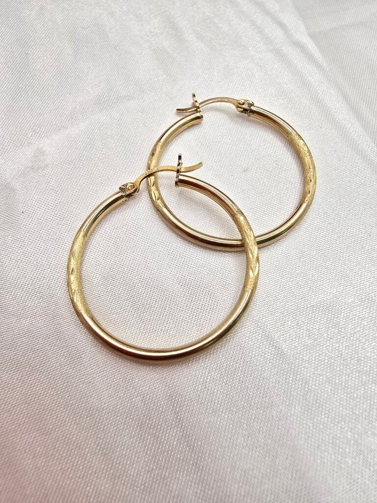 10K TWIGS HOOPS EARRINGS – 4 2MM – JY Jewelry Wholesale