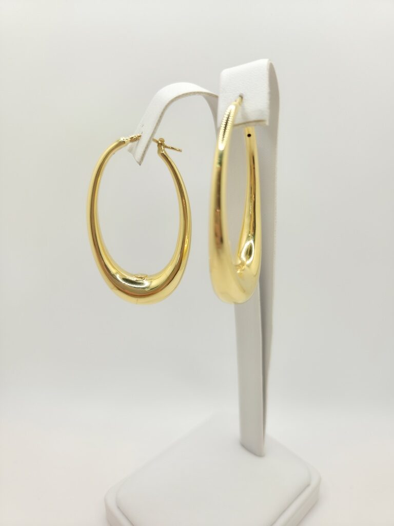 10K LARGE MODERN OVAL HOOPS EARRINGS – JY Jewelry Wholesale
