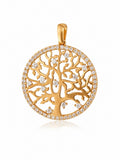 10K CZ AROUND LIFE TREE ROUND PENDANT – JY Jewelry Wholesale