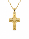 14K SMALL ASTERISK DETAIL CROSS PENDANT – JY Jewelry Wholesale