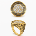 14K GREEK DETAIL CZ DETAIL GEOMETRIC RING – JY Jewelry Wholesale