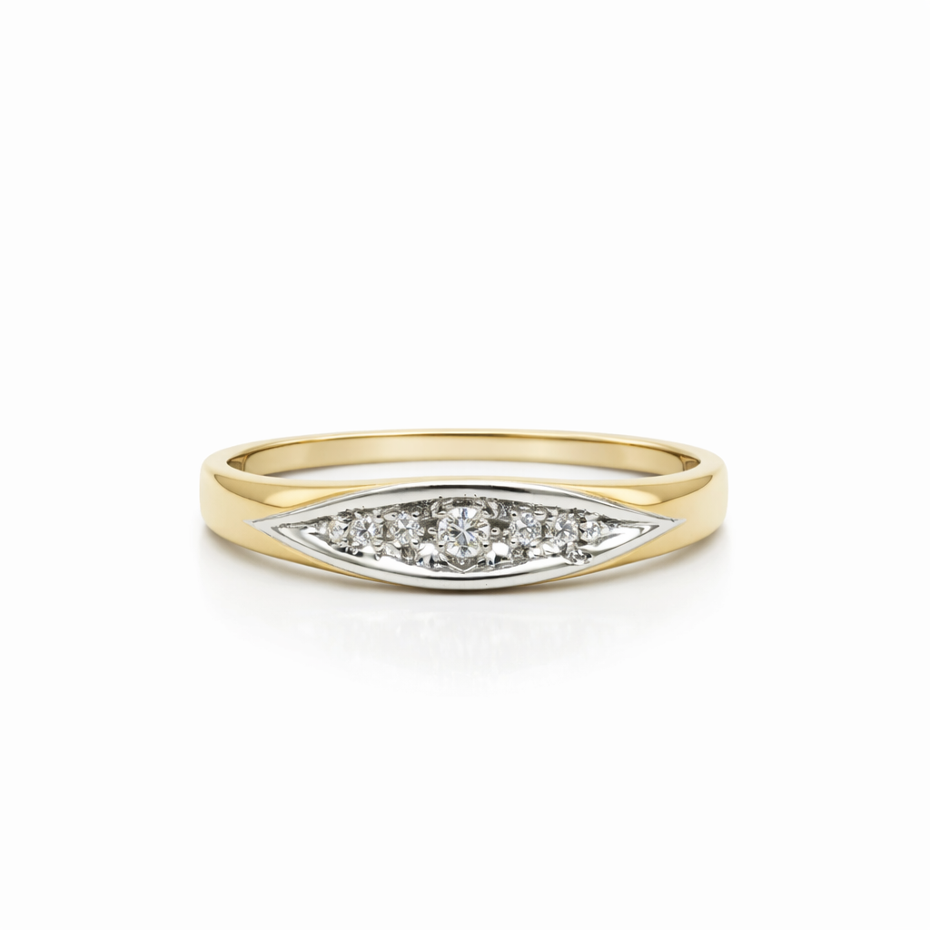 10K TWO TONE DIAMOND BAND RING – 10.5 – JY Jewelry Wholesale