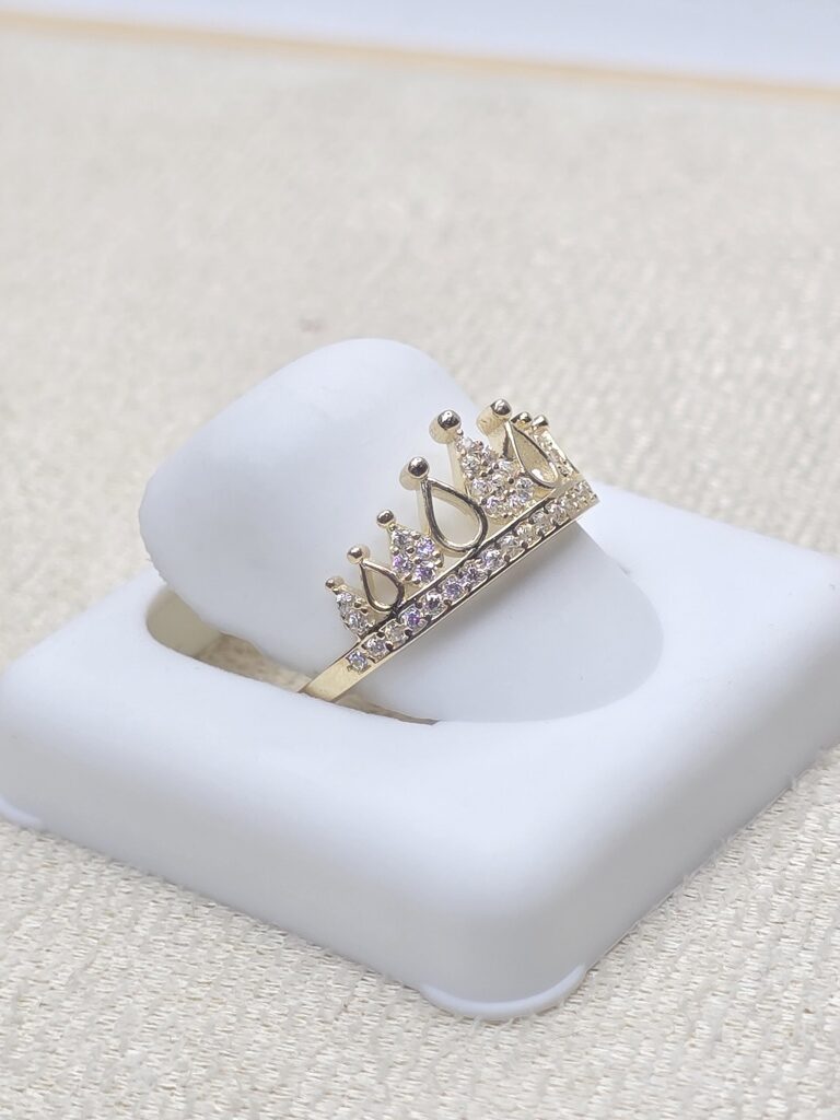 14K DELICATE PRINCESS CROWN STYLE RING – 7 – JY Jewelry Wholesale