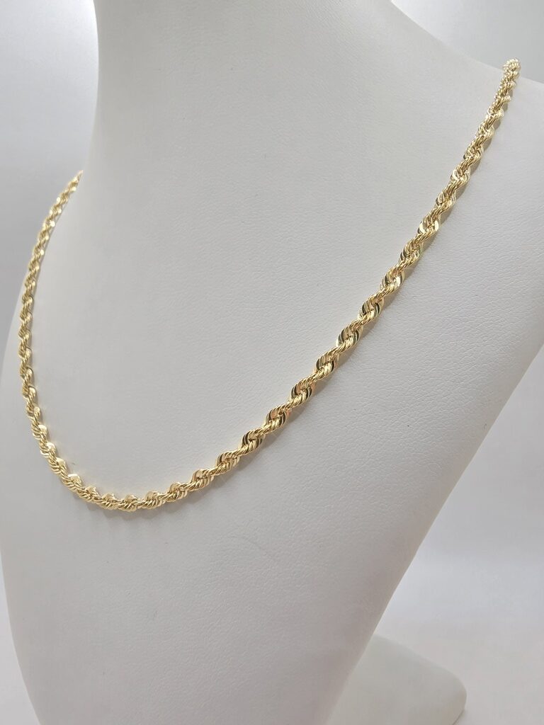 10K ROPE CHAIN – 16" 3MM – JY Jewelry Wholesale