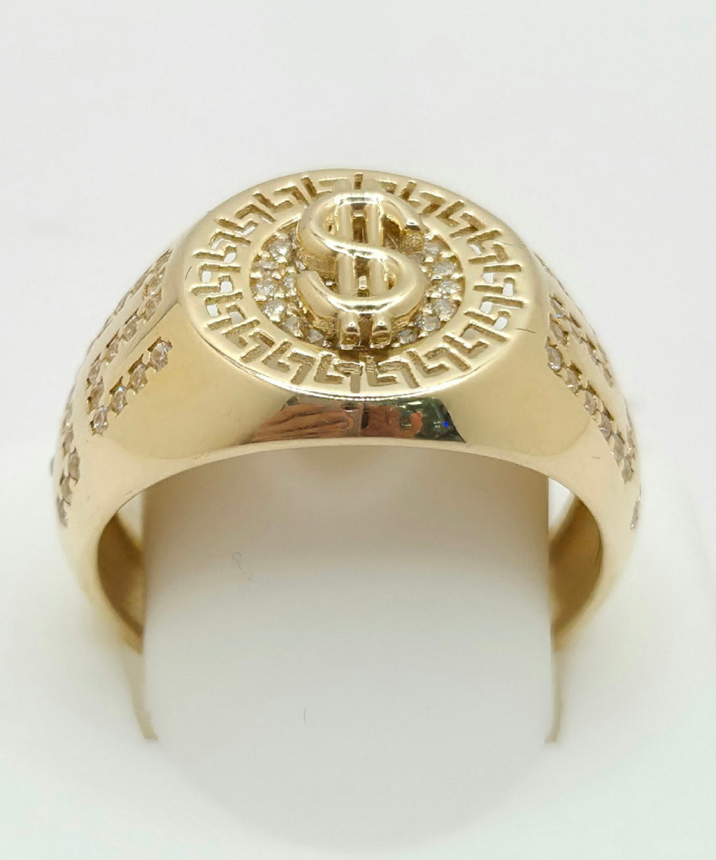 14K MONEY SYMBOL GREEK DESIGN RING – 12 – JY Jewelry Wholesale