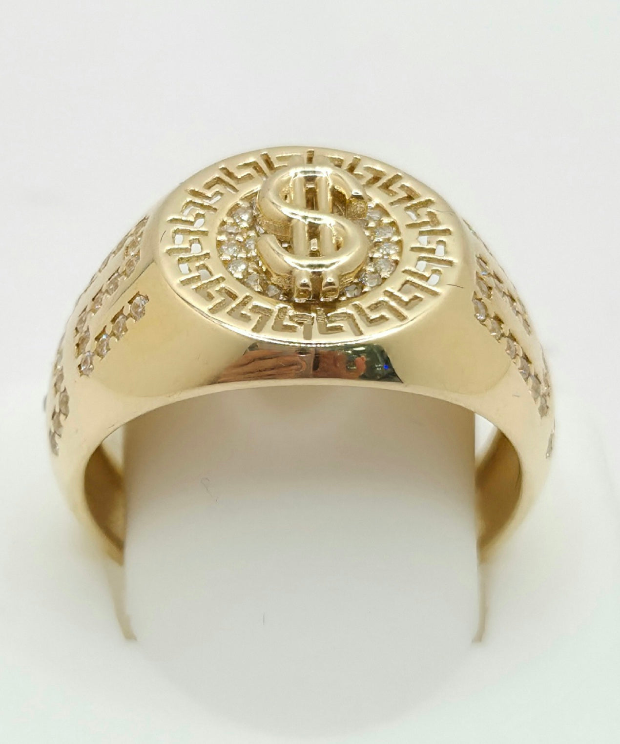 14K MONEY SYMBOL GREEK DESIGN RING – 12 – JY Jewelry Wholesale