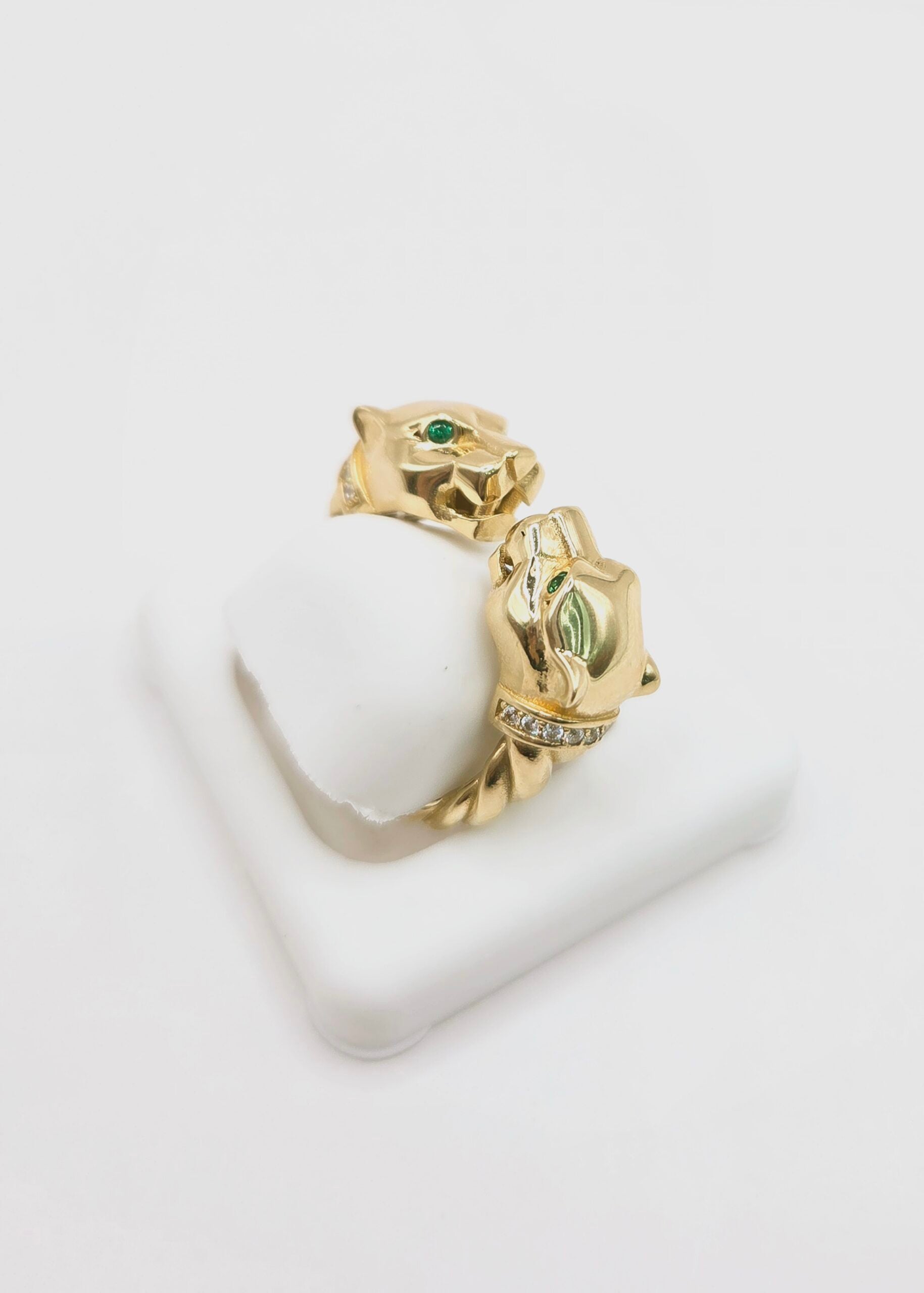 10K EXOTIC TWO TIGER HEAD RING – 9 – JY Jewelry Wholesale