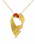 18K Sculptural Gold Ribbon Pendant Necklace – JY Jewelry Wholesale