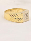 14K Yellow Gold Classic Men's Diamond Cluster Ring Signet Style – – 9 – JY Jewelry Wholesale