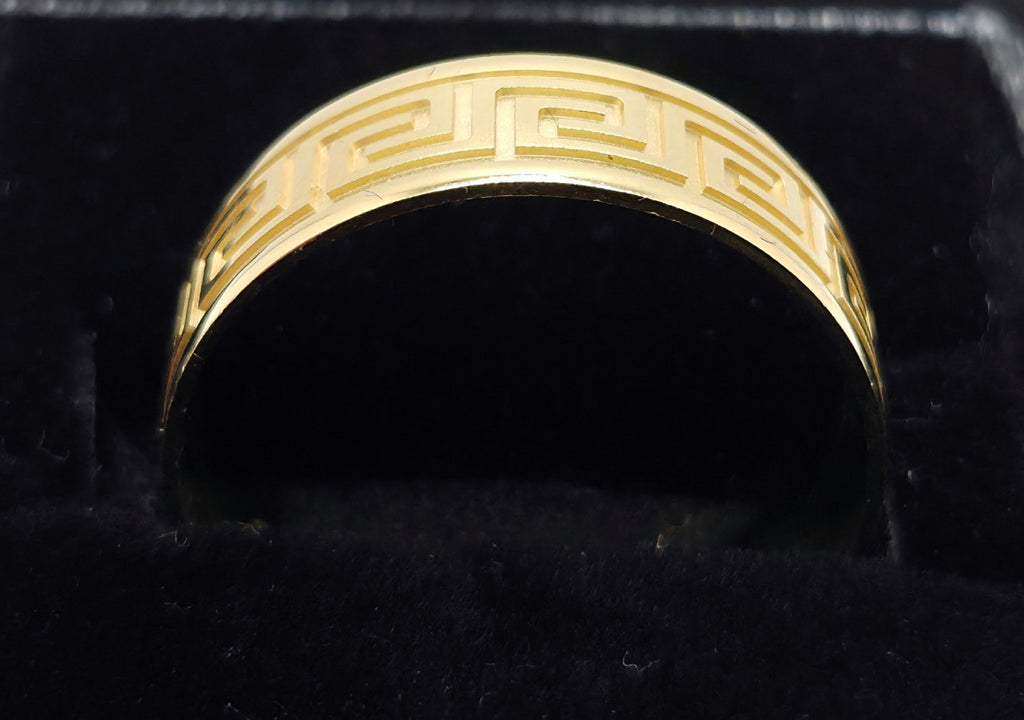 14K GREEK DESIGN ENGAGEMENT MAN'S RING – 15 8MM – JY Jewelry Wholesale