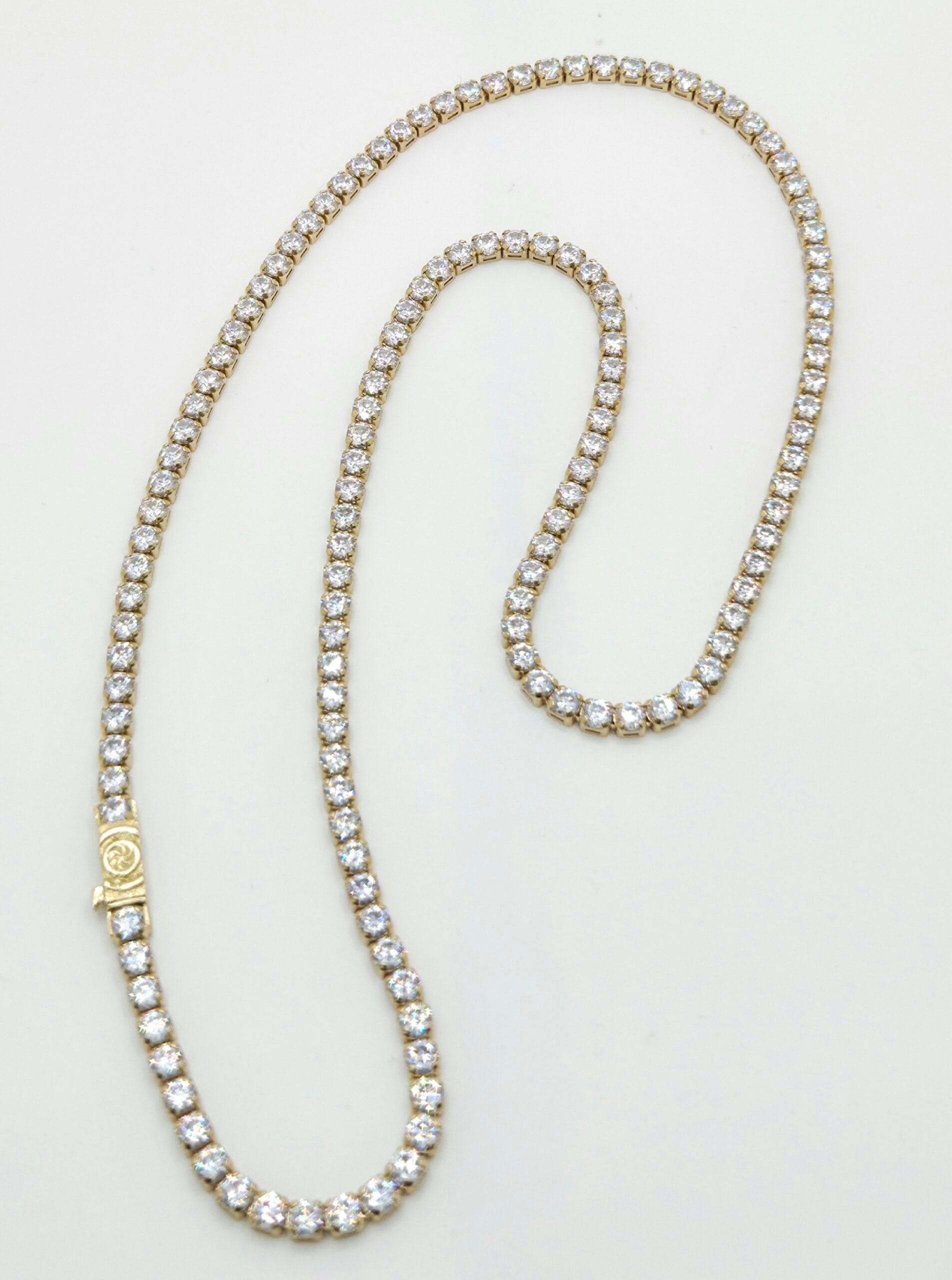 10K TENNIS STYLE NECKLACE CZ – 20" 3.5MM – JY Jewelry Wholesale