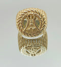 10K CZ DETAIL LEAVES AROUND SAN LAZARO ROUND RING – 12 – JY Jewelry Wholesale