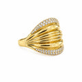 14K MODERN CZ DETAILS ROWS DESIGN RING – 8 – JY Jewelry Wholesale