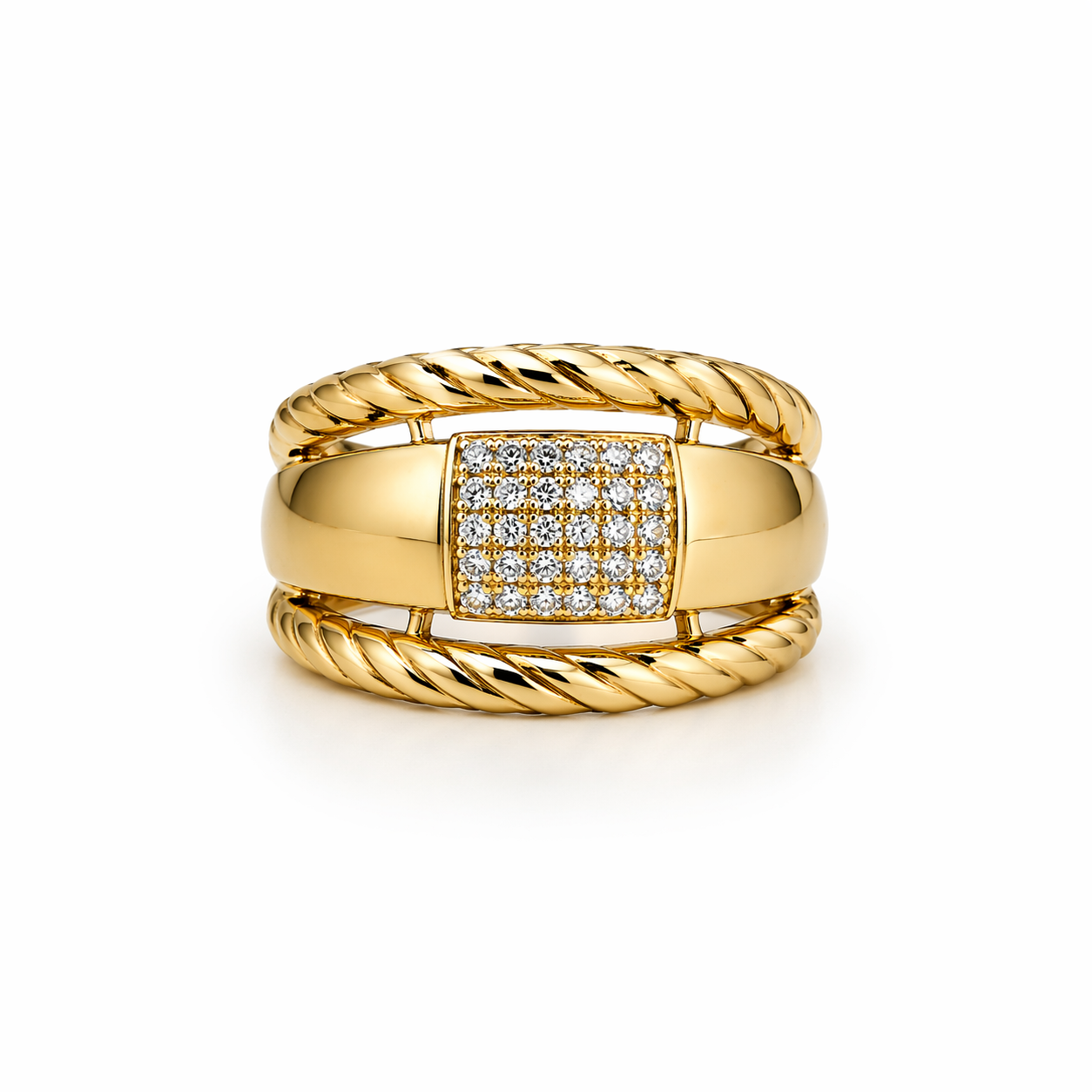 10K ELEGANTTHREE IN ONE DESIGN RING – 7 – JY Jewelry Wholesale