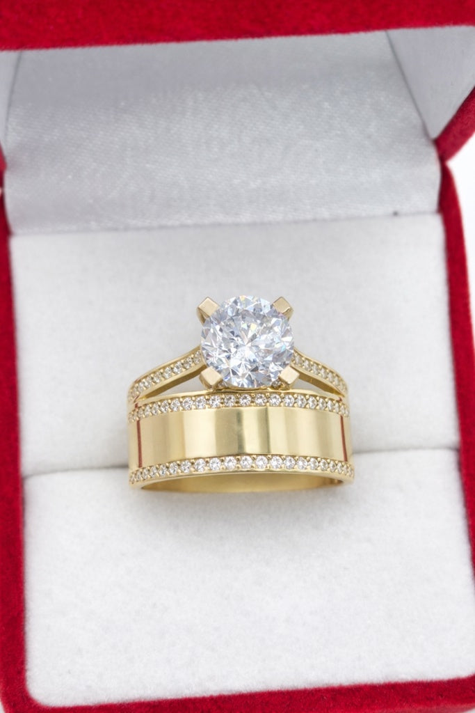 10K WOMEN'S ENGAGEMENT RING WITH DETAILS OF CZ – 7.5 – JY Jewelry Wholesale