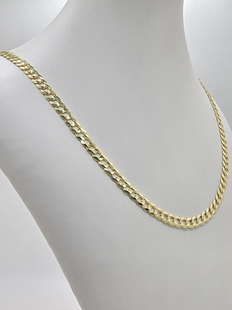 14K SOLID CUBAN CURB FLAT CHAIN CLOSE LINK – 18" 5MM – JY Jewelry Wholesale