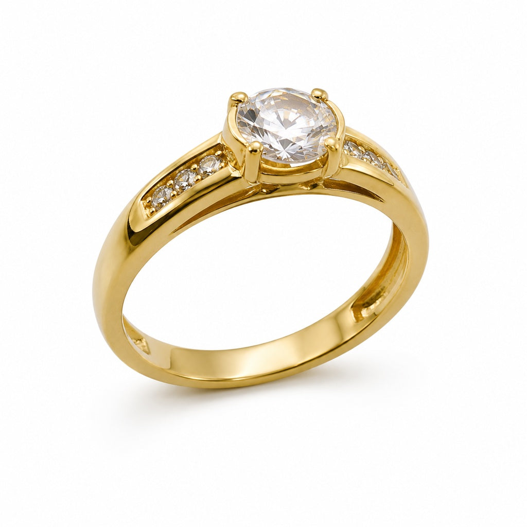 14K DELICATE SMALL WHITE STONE PROMISE RING – 7 – JY Jewelry Wholesale