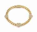 10K CZ HEART IN MONACO STYLE BRACELET – 7.5" 5MM – JY Jewelry Wholesale