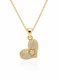 10K CZ SMALL FLOWER INSIDE DETAIL HEART PENDANT – SMALL – JY Jewelry Wholesale