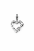 10K WHITE GOLD HEART WITH INFINITY DIAMOND PENDANT – JY Jewelry Wholesale