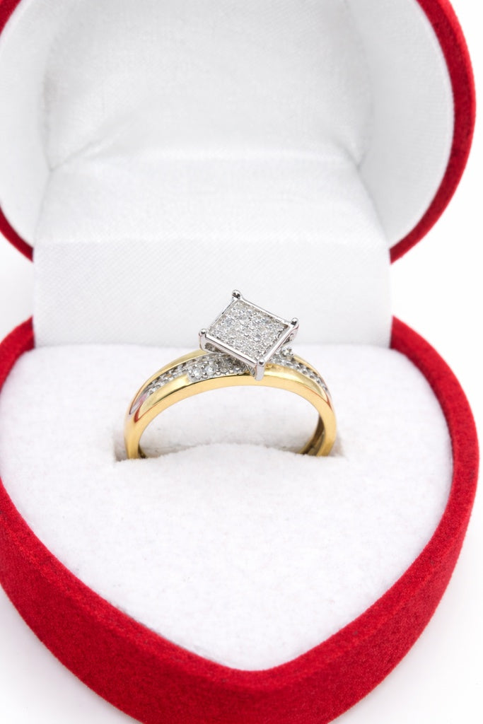 10K SQUARE ELEGANT DIAMOND WOMAN'S RING – 6.5 – JY Jewelry Wholesale
