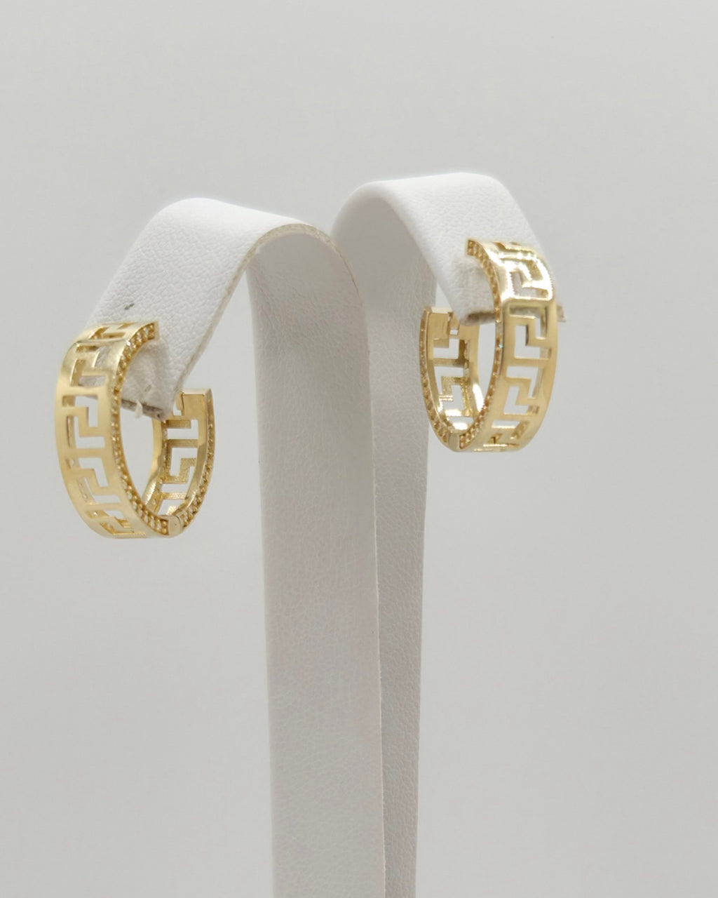10K GREEK STYLE HOOPS EARRIN CZ – MEDIUM – JY Jewelry Wholesale