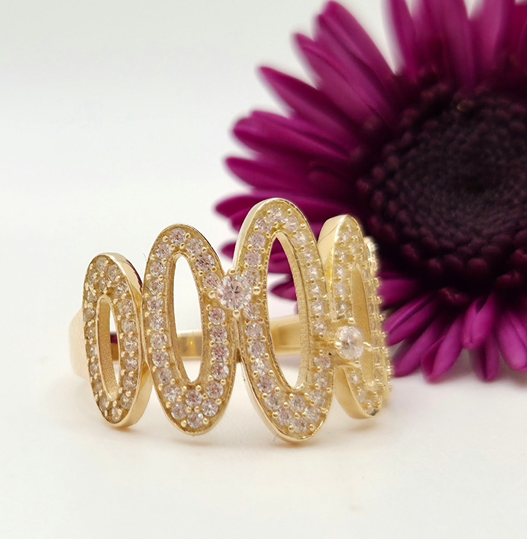 14K DELICATE CZ OVALS RING – 7 – JY Jewelry Wholesale