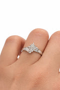 10K WHITE GOLD ALMOND DIAMOND ELEGANT RING – 7 – JY Jewelry Wholesale