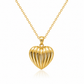 14K RIBBED DESIGN HEART PENDANT – JY Jewelry Wholesale