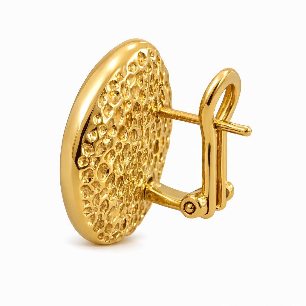 10K VINTAGE MEDIUM PLAIN ROUND OMEGA BACKS EARRINGS – JY Jewelry Wholesale