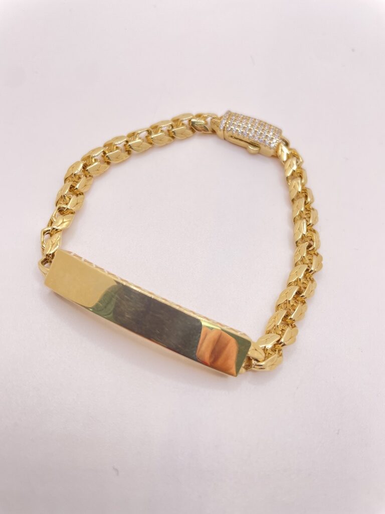 10K ID CHINO LINK STYLE BRACELET – 7" 5.5MM – JY Jewelry Wholesale