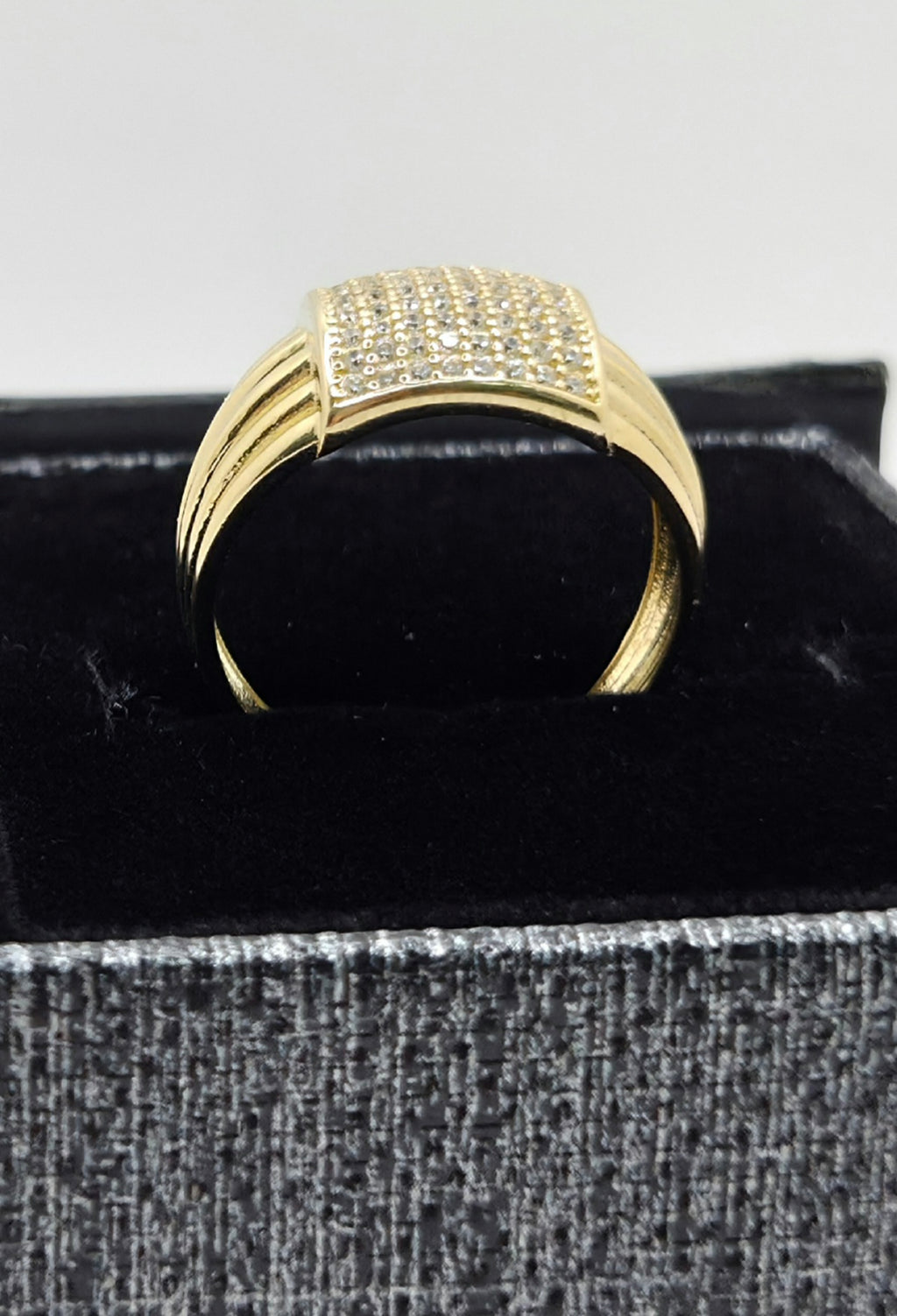 14K CZ SQUARE VINTAGE STYLE RING – 8 – JY Jewelry Wholesale
