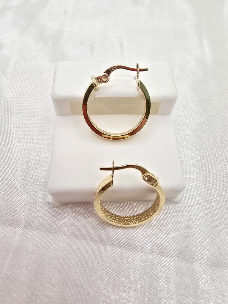 14K GREEK DESING STRAIGHT EDGE HOOPS EARRINGS – 2 2.5MM – JY Jewelry Wholesale