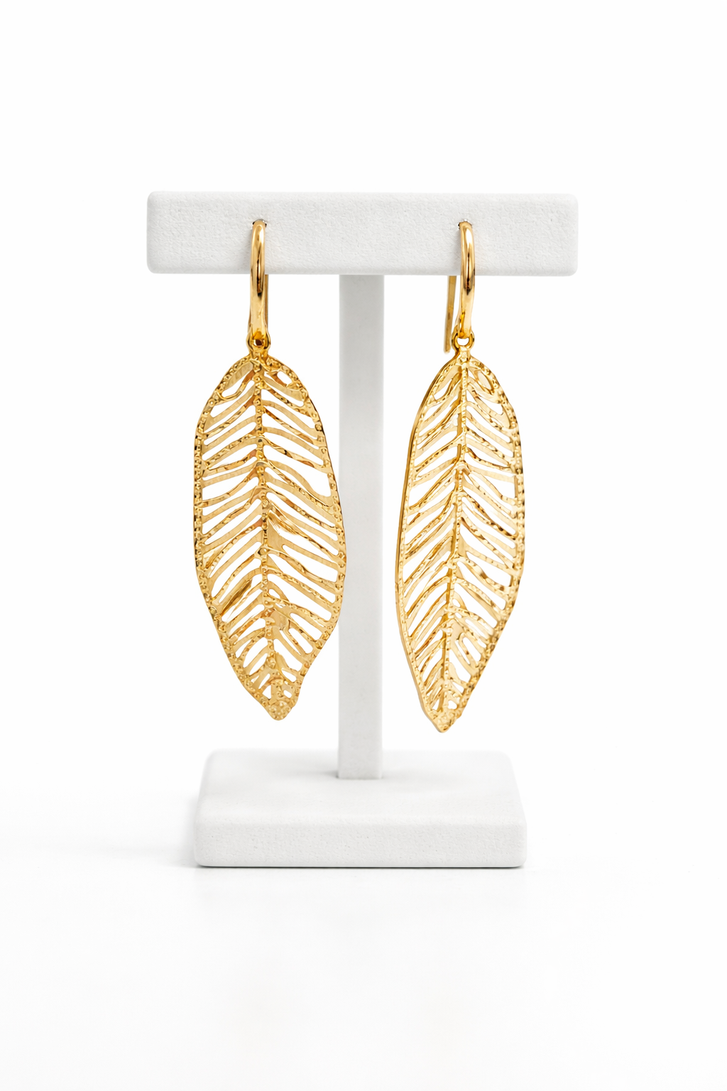 10K LEAF EARRINGS – MEDIUM – JY Jewelry Wholesale