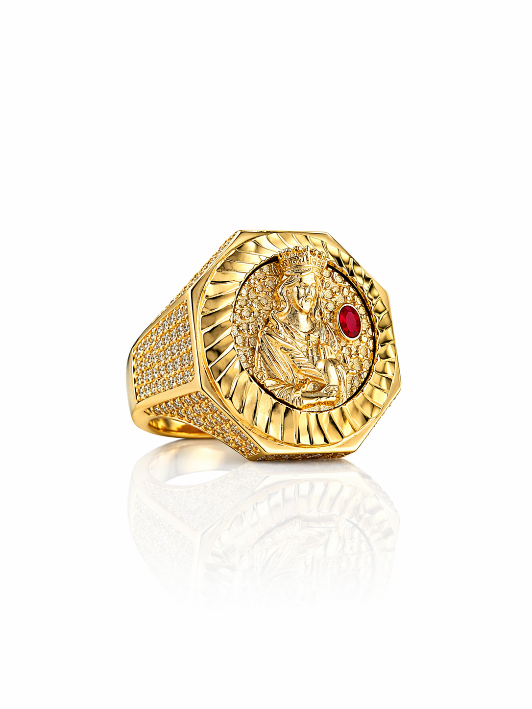 10K DIAMOND CUT FRAME CZ DETAILS SANTA BARBARA RING – 11 – JY Jewelry Wholesale
