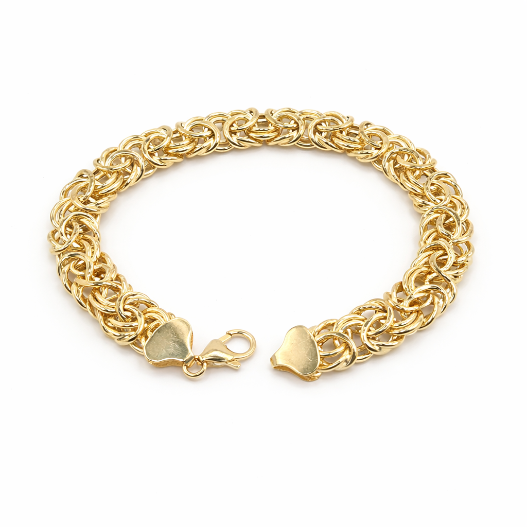 10K BYZENTINE BRACELET – 8" 10MM – JY Jewelry Wholesale